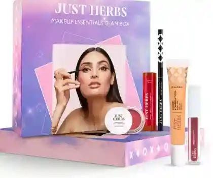 Just Herbs Make Up Kit Included Lip Balm, Foundation, Liquid Lipstick , Cheek Tint & Kajal